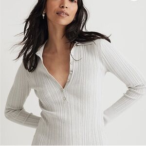 Madewell x Aimee Song Shimmer Polo Sweater